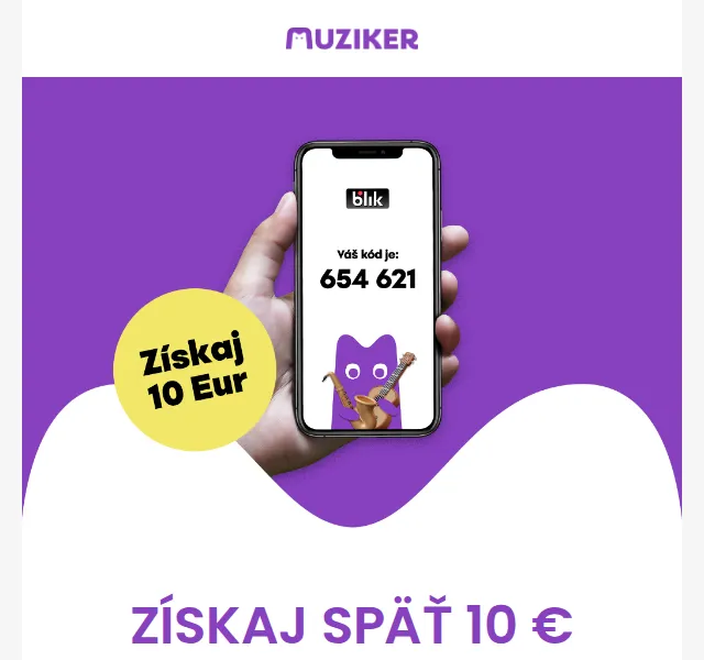 Muziker: Získej 10 € zpět za nákup – červen 2026 | Nuslet.cz