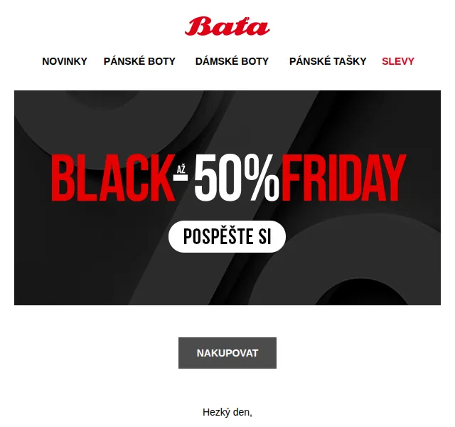 Baťa: Black Friday až -50 % – červen 2026 | Nuslet.cz