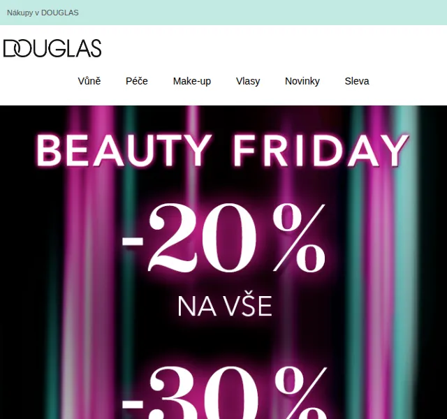 Douglas CZ: Beauty Friday s 30% slevou – červen 2026 | Nuslet.cz