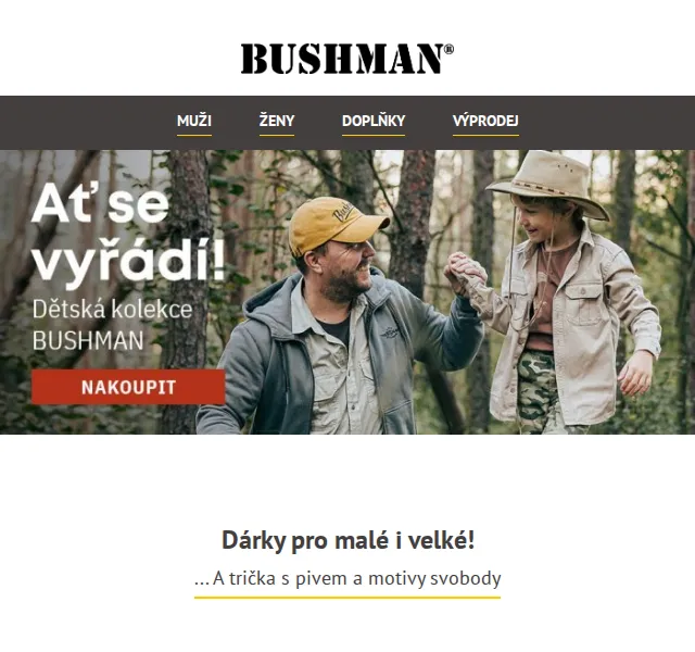 BUSHMAN: Dárky pro malé i velké – červen 2026 | Nuslet.cz