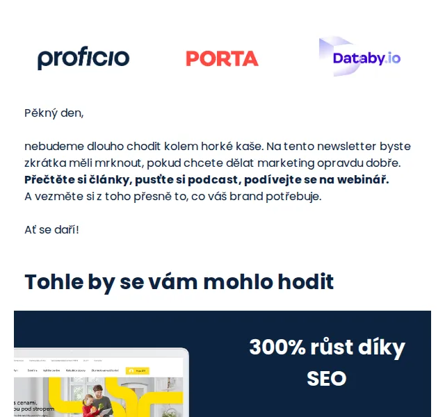 PROFICIO tým: SEO, branding a optimalizace e-shopu – červen 2026 | Nuslet.cz
