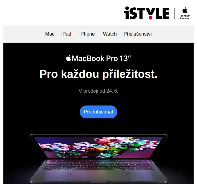 iSTYLE: Předobjednávka MacBook Pro M2 – červen 2026 | Nuslet.cz