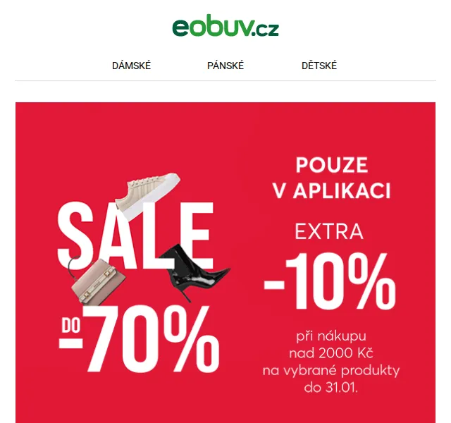 eobuv.cz: extra sleva 10 % v aplikaci – červen 2026 | Nuslet.cz