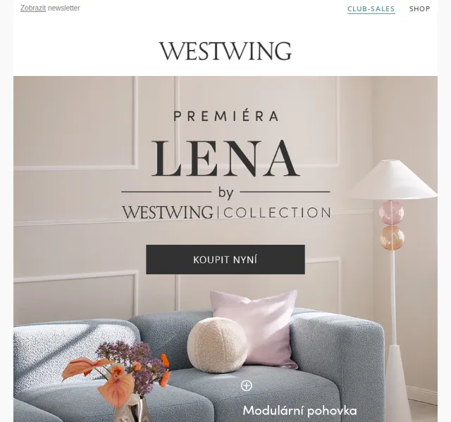 Westwing: Pohovka Lena by Westwing Collection – červen 2026 | Nuslet.cz