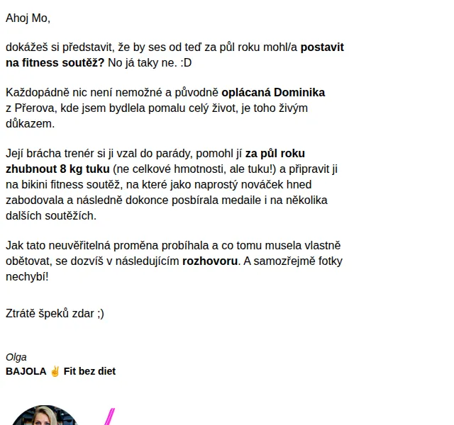 BAJOLA ✌ Fit bez diet: Inspirativní proměna Dominiky – červen 2026 | Nuslet.cz