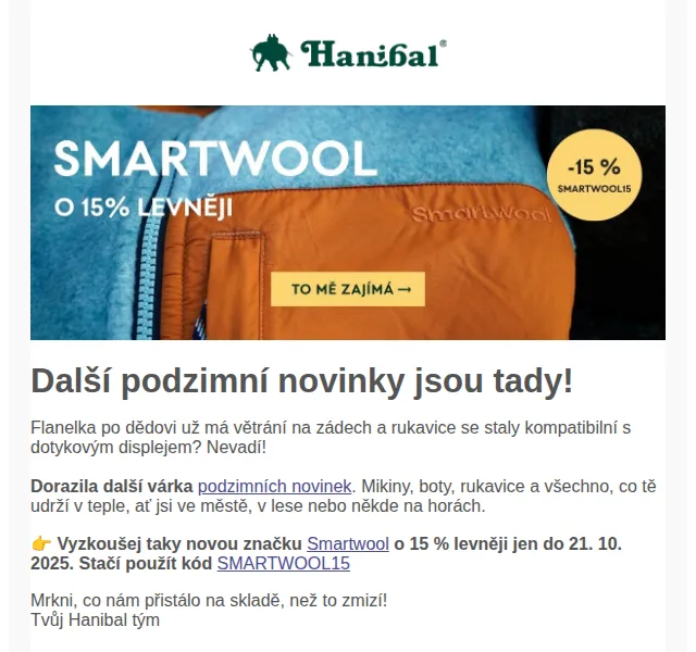 Hanibal: 15% sleva na Smartwool – červen 2026 | Nuslet.cz