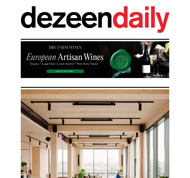 Dezeen Daily: Demountable timber office & top fashion 2023 – červen 2026 | Nuslet.cz