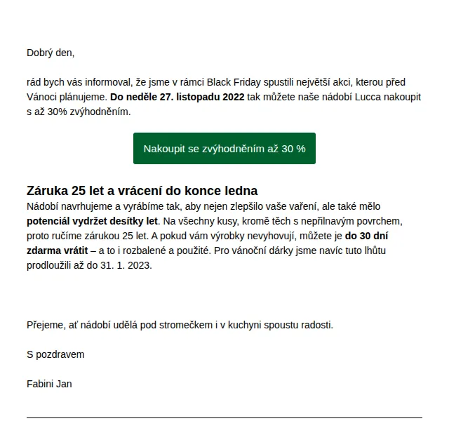 Jan Fabini: až 30% sleva na kolekci Lucca – červen 2026 | Nuslet.cz