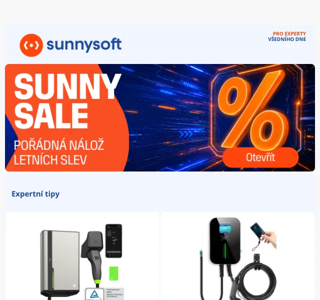 Sunnysoft.cz: Wallboxy a chytrá pet výbava – červenec 2026