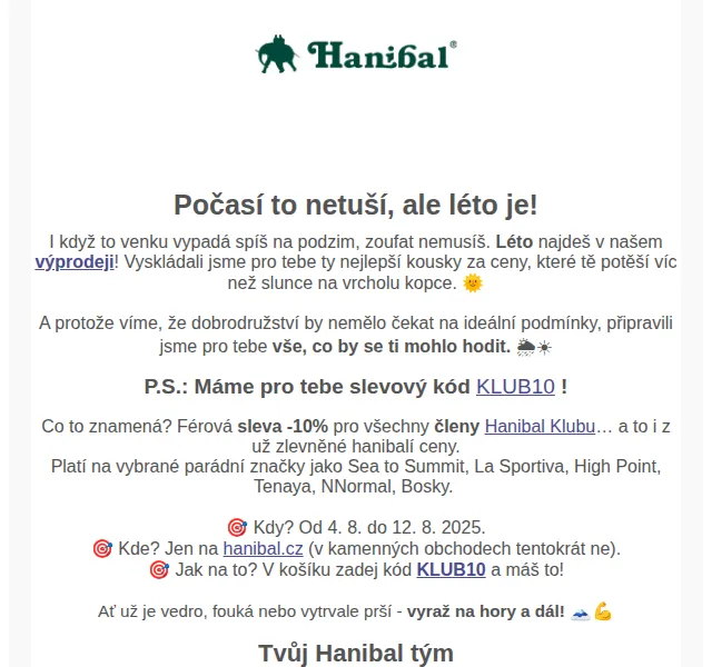 Hanibal: Letní výprodej Sea to Summit, La Sportiva – srpen 2025 | Nuslet.cz
