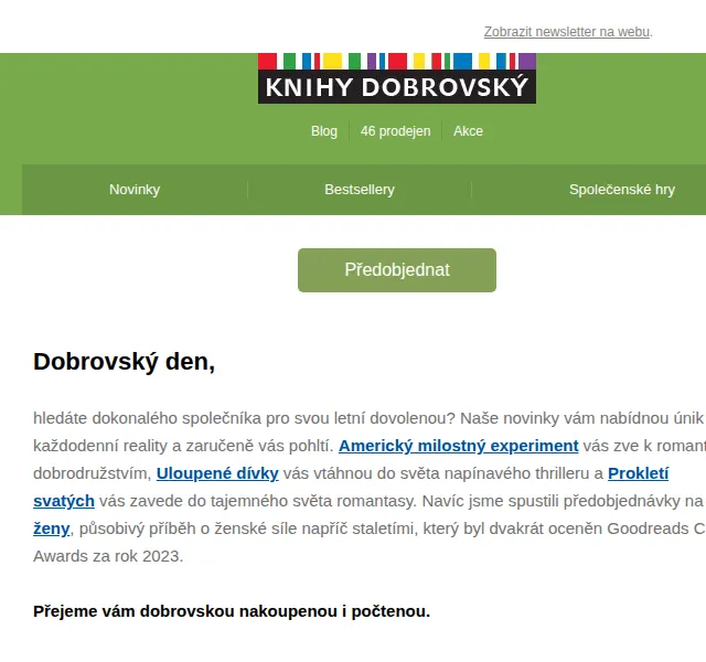 KnihyDobrovsky.cz: Knižní novinky a slevy až 28 % – červen 2026 | Nuslet.cz