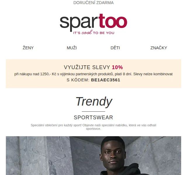 Spartoo.cz: Sportswear a obuv – sleva 10 % s kódem – červenec 2026 | Nuslet.cz