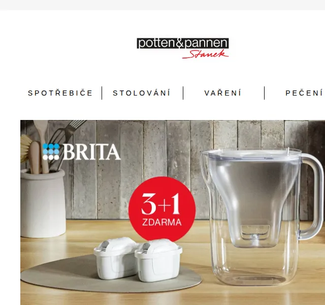 Akce 3+1 na filtry Brita - Potten & Pannen