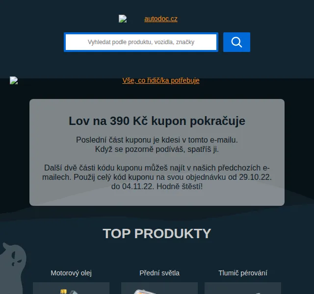 Autodoc: Sleva 390 Kč na autodíly – červen 2026 | Nuslet.cz
