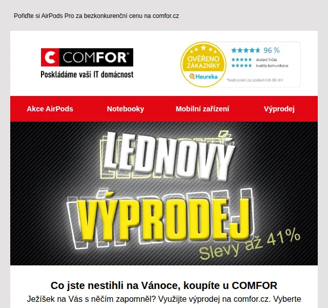 Comfor: Výprodej se slevou až 41 % – červen 2026 | Nuslet.cz