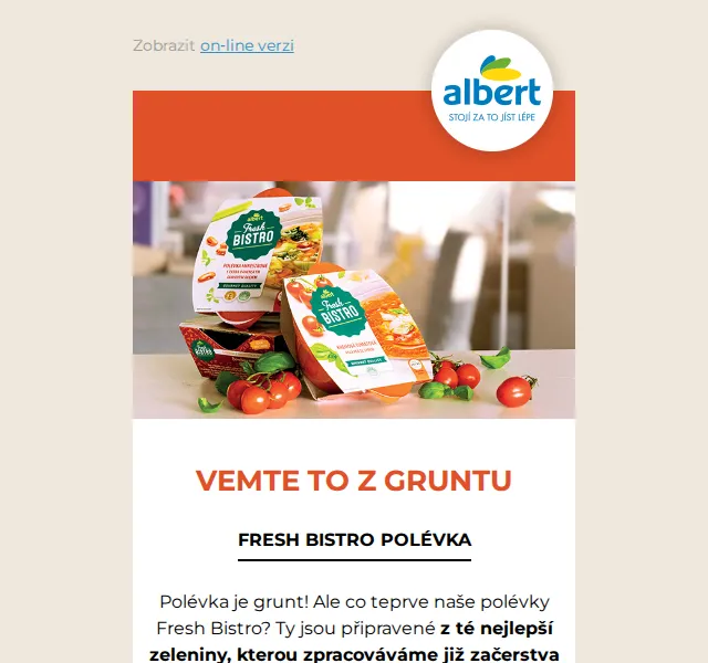 Albert: Fresh Bistro polévky – červen 2026 | Nuslet.cz