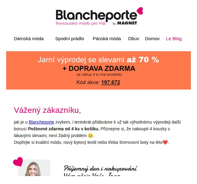 Blancheporte: 4 ks z výprodeje s poštovným zdarma – červenec 2026 | Nuslet.cz
