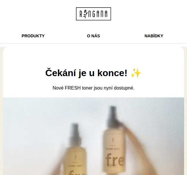 RINGANA: -10 % na nový FRESH toner – květen 2026 | Nuslet.cz