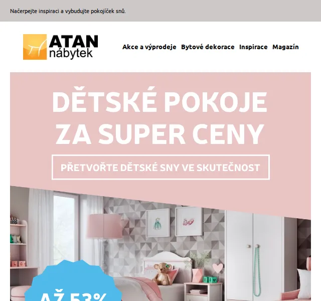 ATAN nábytek: Dětské pokoje se slevou až 55 % – červenec 2026 | Nuslet.cz