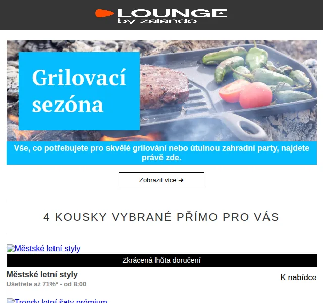 Lounge by Zalando: grilovací sezóna a letní móda až 75 % – červenec 2026 | Nuslet.cz