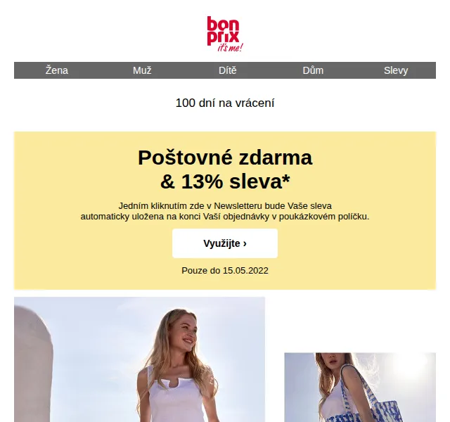 bonprix: 13% sleva a poštovné zdarma – červen 2026 | Nuslet.cz