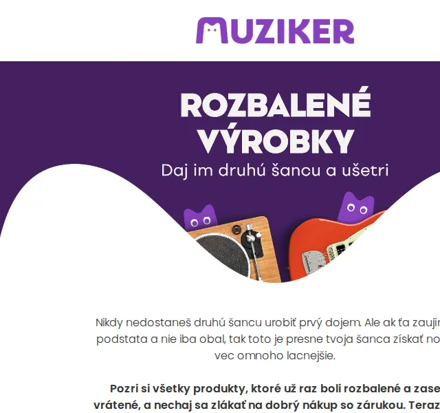 Muziker: Rozbalené produkty se slevou – červen 2026 | Nuslet.cz