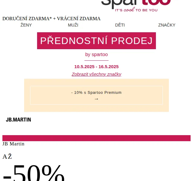 Spartoo: Až -50% na JB Martin, El Naturalista, Skechers – červen 2026 | Nuslet.cz