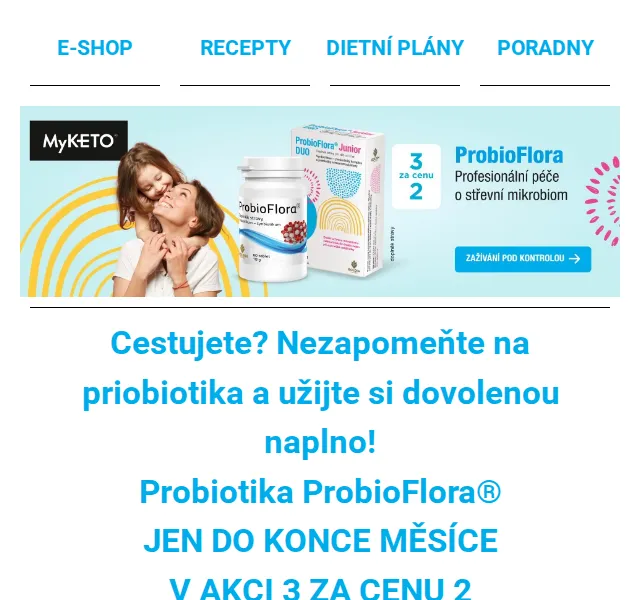 MyKETO: Probiotika ProbioFlora 3 za cenu 2 – červen 2026 | Nuslet.cz