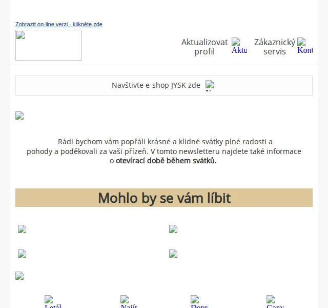 JYSK: Vánoční otevírací doba a poděkování – červen 2026 | Nuslet.cz