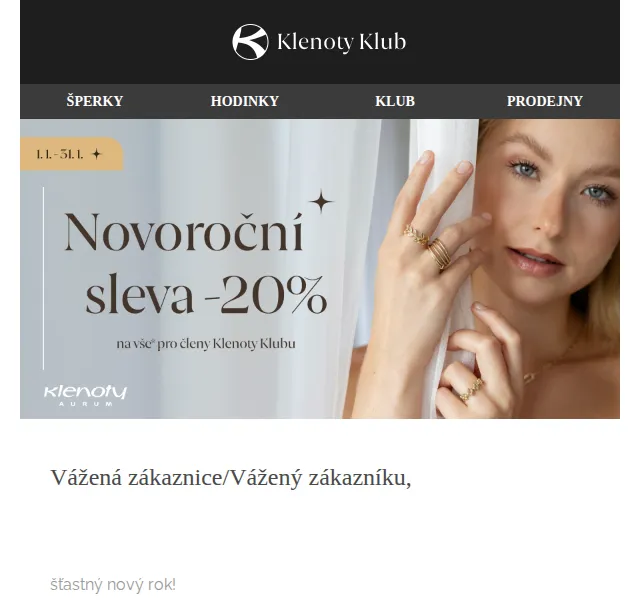 Klenoty Aurum: Novoroční sleva 20 % na vše – červen 2026 | Nuslet.cz