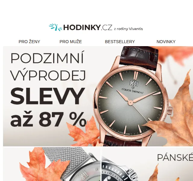 Hodinky.cz: Velký podzimní výprodej se slevami až 87 % – červen 2026 | Nuslet.cz
