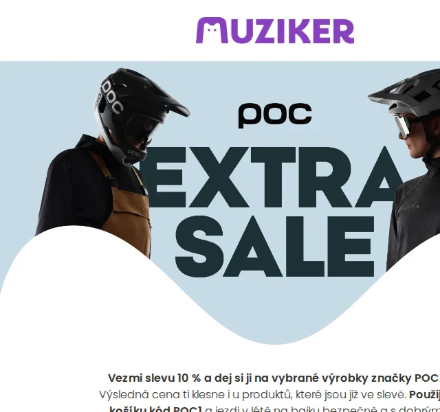 Muziker: Extra sleva 10 % na POC – červen 2026 | Nuslet.cz
