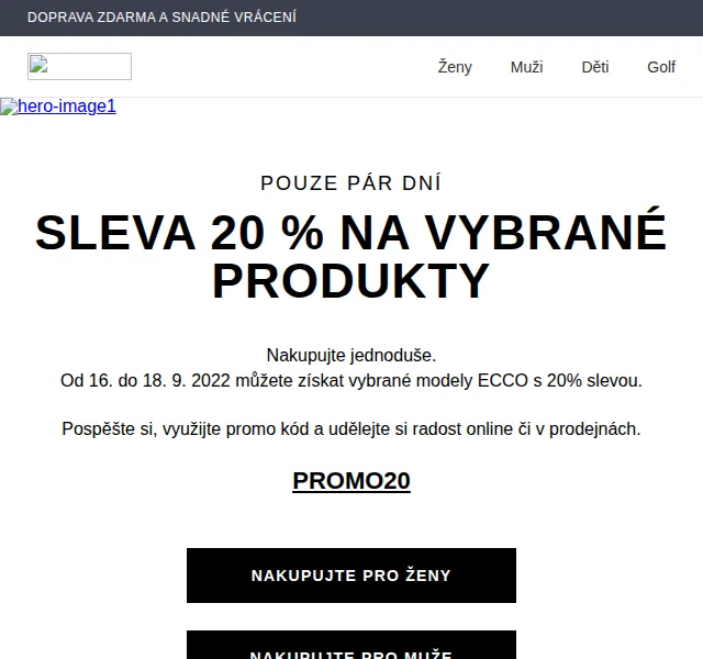 ECCO: 20% sleva na vybrané modely – září 2022 | Nuslet.cz