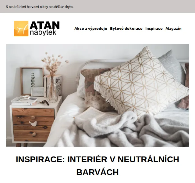 ATAN nábytek: Inspirace neutrální interiér – červen 2026 | Nuslet.cz