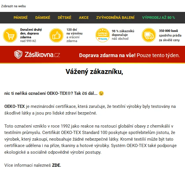 Lukáš z Trenýrkárna.cz: OEKO-TEX certifikace a slevy 45 % – červen 2026 | Nuslet.cz