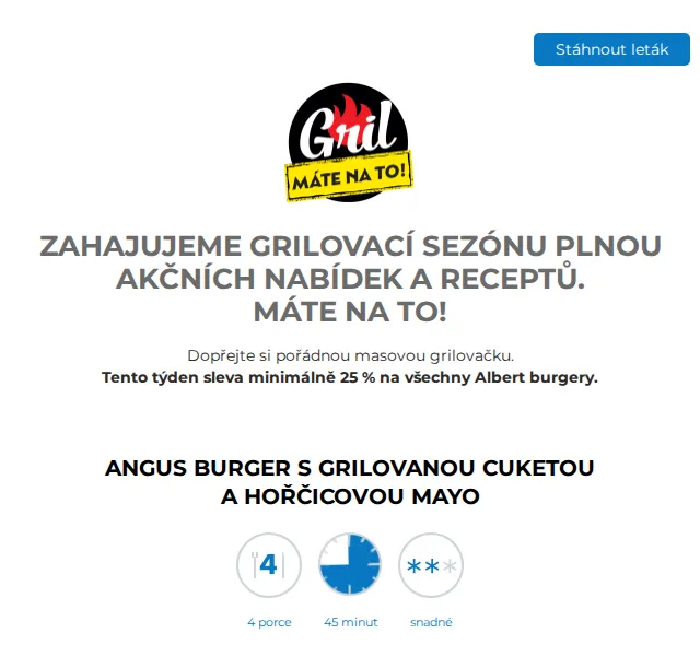 Albert: Grilovací sezóna se slevami až 25 % – červen 2026 | Nuslet.cz