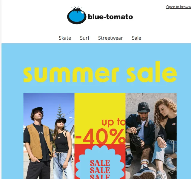 BLUE TOMATO: Sleva až 40 % na streetwear – červen 2026 | Nuslet.cz
