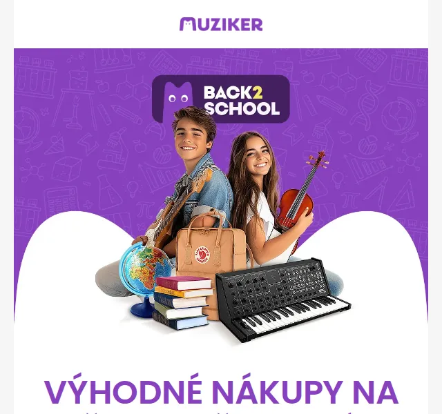 Muziker: sleva 20 % na hudební nástroje, sport a art – červen 2026 | Nuslet.cz