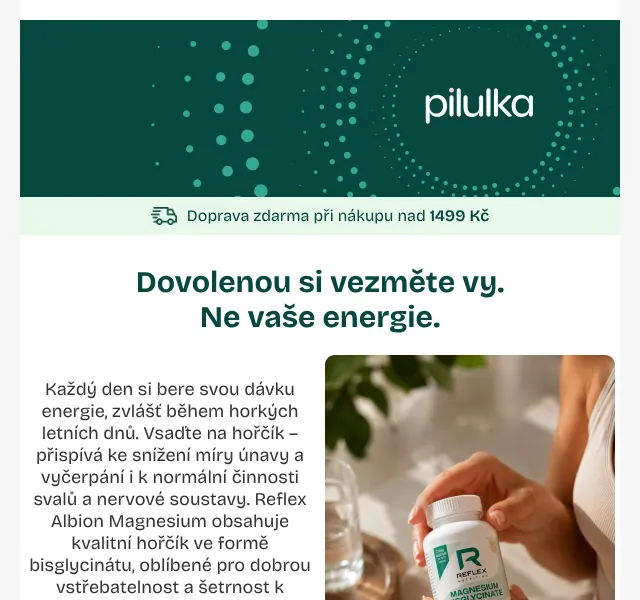 Pilulka.cz: Hořčík Reflex -24 % – červenec 2026