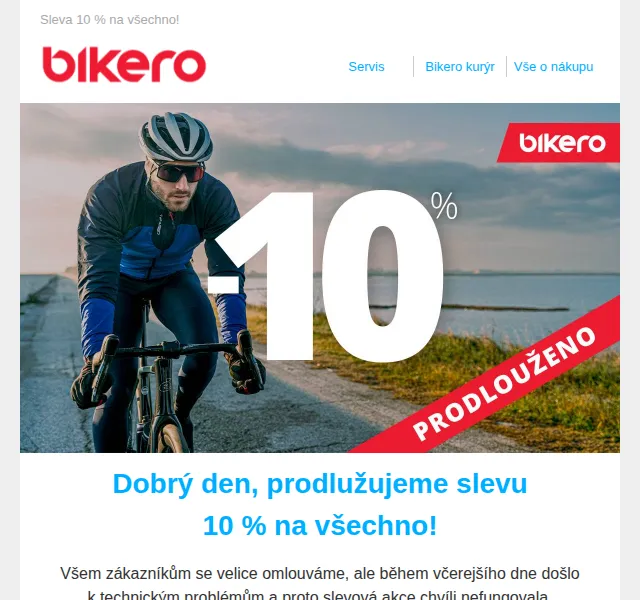 CZBikero: Sleva 10 % na všechno – červenec 2026 | Nuslet.cz
