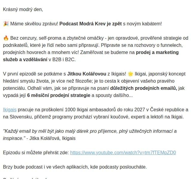David Lörincz: Podcast Modrá Krev s Jitkou Kolářovou – červen 2026 | Nuslet.cz
