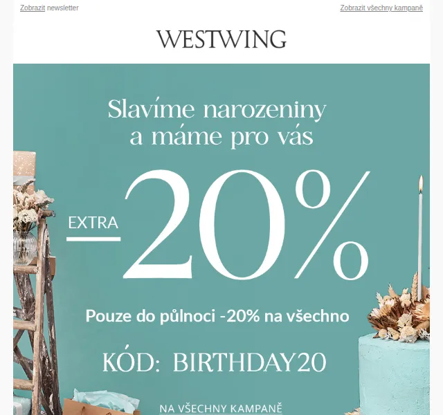 Westwing: Extra -20 % na bestsellery – červen 2026 | Nuslet.cz