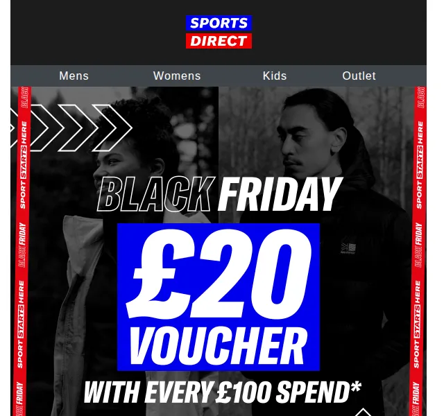 Sportsdirect.com: Black Friday bundy a akce £20 voucher – červen 2026 | Nuslet.cz