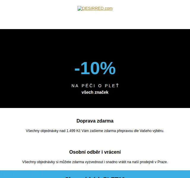 DESIRRED: -10% na péči o pleť – červen 2026 | Nuslet.cz