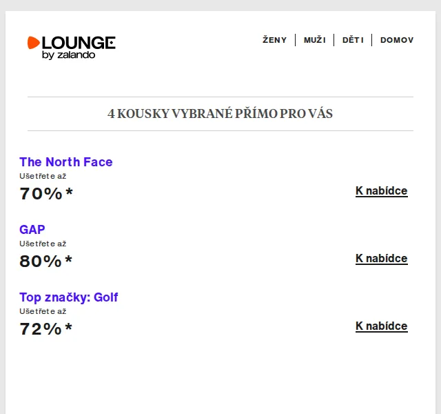 Lounge by Zalando: The North Face, GAP, New Balance – červen 2026 | Nuslet.cz
