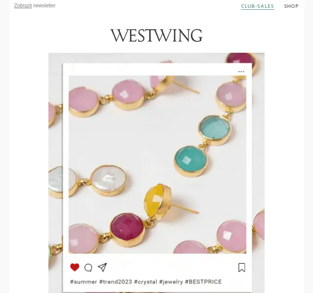 Westwing: Barevné šperky s krystaly – červenec 2026 | Nuslet.cz