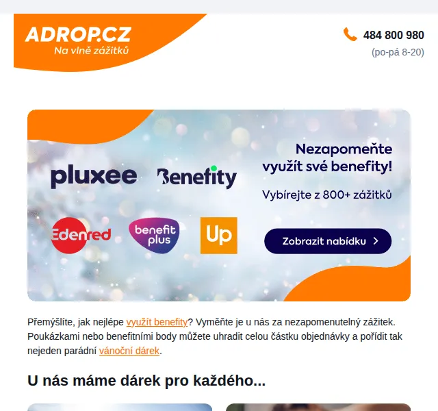 Adrop: benefitní zážitkové dárky – červen 2026 | Nuslet.cz