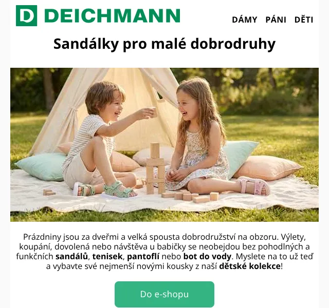 Deichmann: Dětské sandály se slevou 25 % – červen 2026