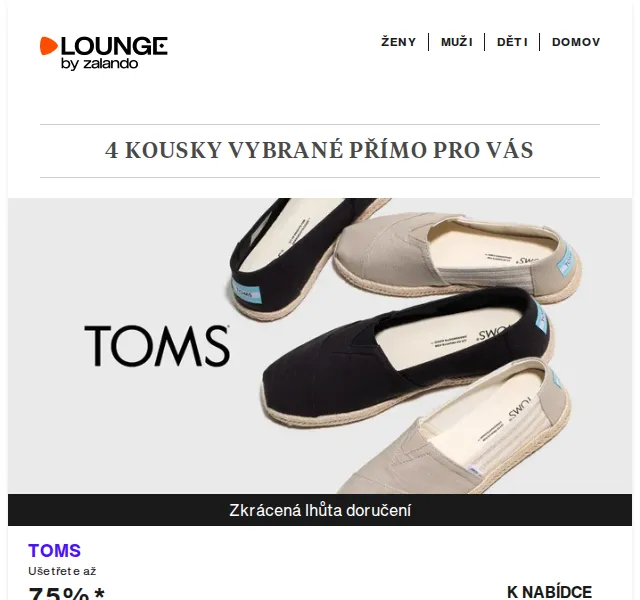 Lounge by Zalando: TOMS, Kappa, Barbour – sleva až 75 % – červenec 2026 | Nuslet.cz