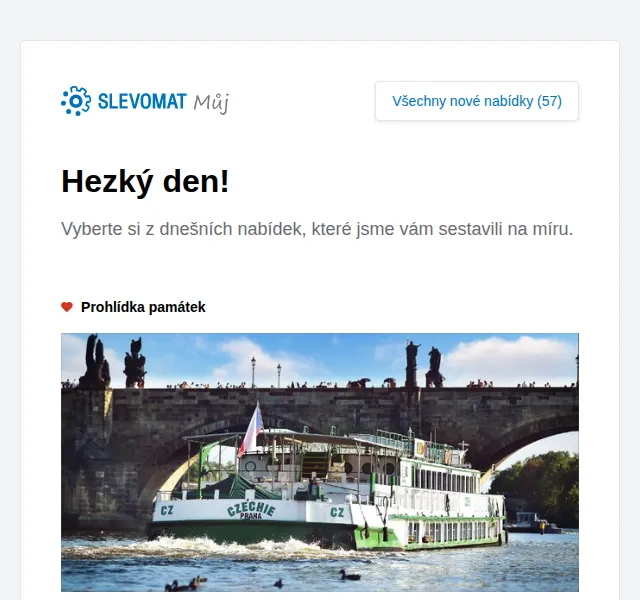 Slevomat: Vyhlídková plavba po Vltavě s rautem od 169 Kč – červen 2026 | Nuslet.cz